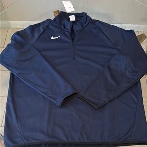 Nike Blue Performance Jacket with Quarter-Zip and Stand-Up Collar
